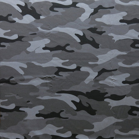 Stretch Woven Shades of Grey Camo Boardshort Fabric