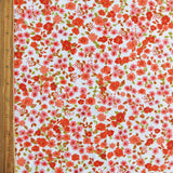 Poly Spandex Swimsuit Fabric Shades of Orange Ditsy Flowers 4-Way Stretch UPF 40+