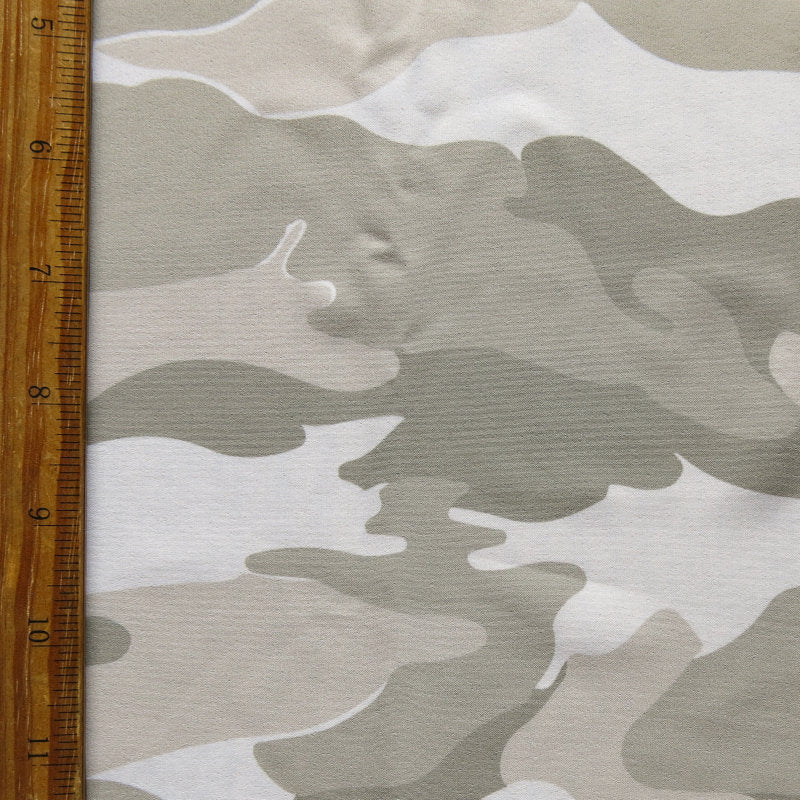 Stretch Woven Shades of Taupe Camo Boardshort Fabric