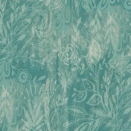 Cotton Fabric Shadows Light Teal Affinity 44/45"