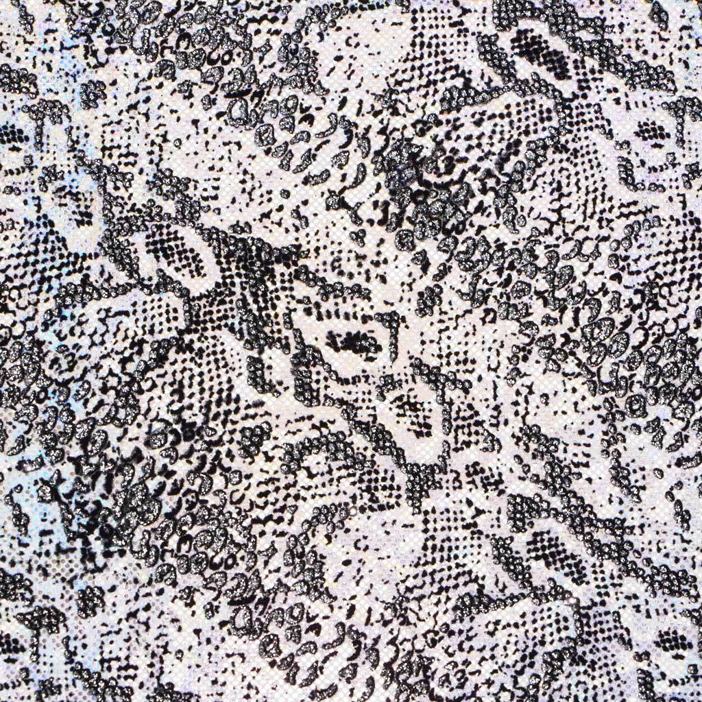 Shakira Shattered Glass Foiled Spandex Fabric - Holographic Shattered Glass, 54/56" Width, 4-Way Stretch (1 Yard)
