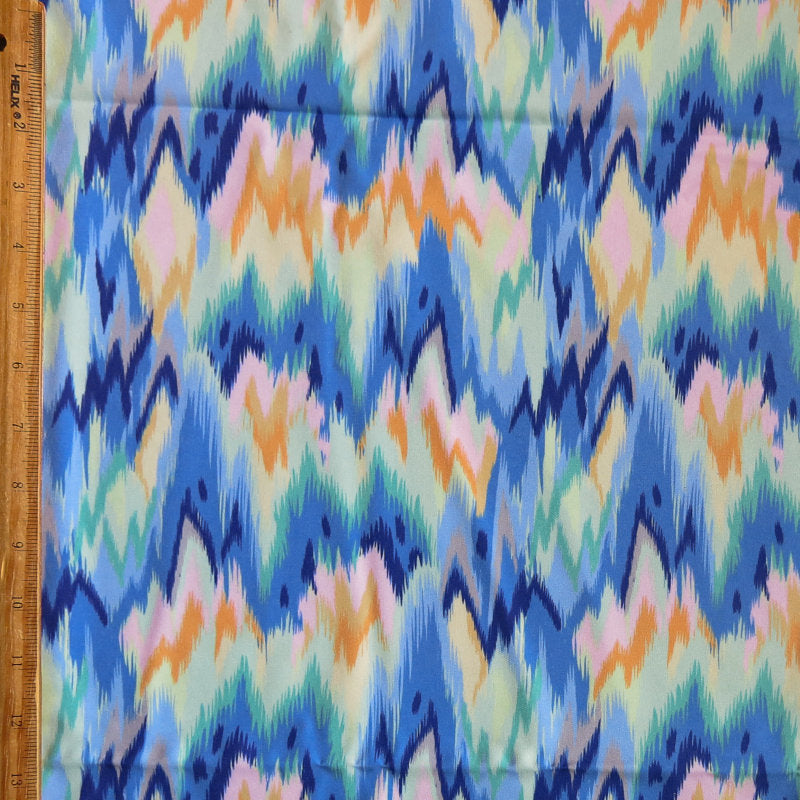 Stretch Boardshort Fabric Shaky Paint Flow Blue
