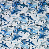 Stretch Woven Sharks Flow Boardshort Fabric Remnant