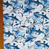Stretch Woven Sharks Flow Boardshort Fabric Remnant
