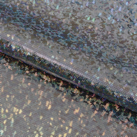 Shattered Glass Foiled Spandex Nylon Spandex Fabric - 4-Way Stretch, Holographic Shattered Glass Foil, 54" Width, 208 GSM (1 Yard)