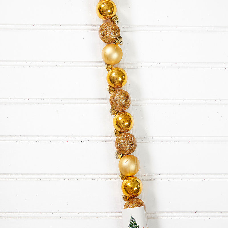 14pc Shatterproof Ornament Tube - Light Gold