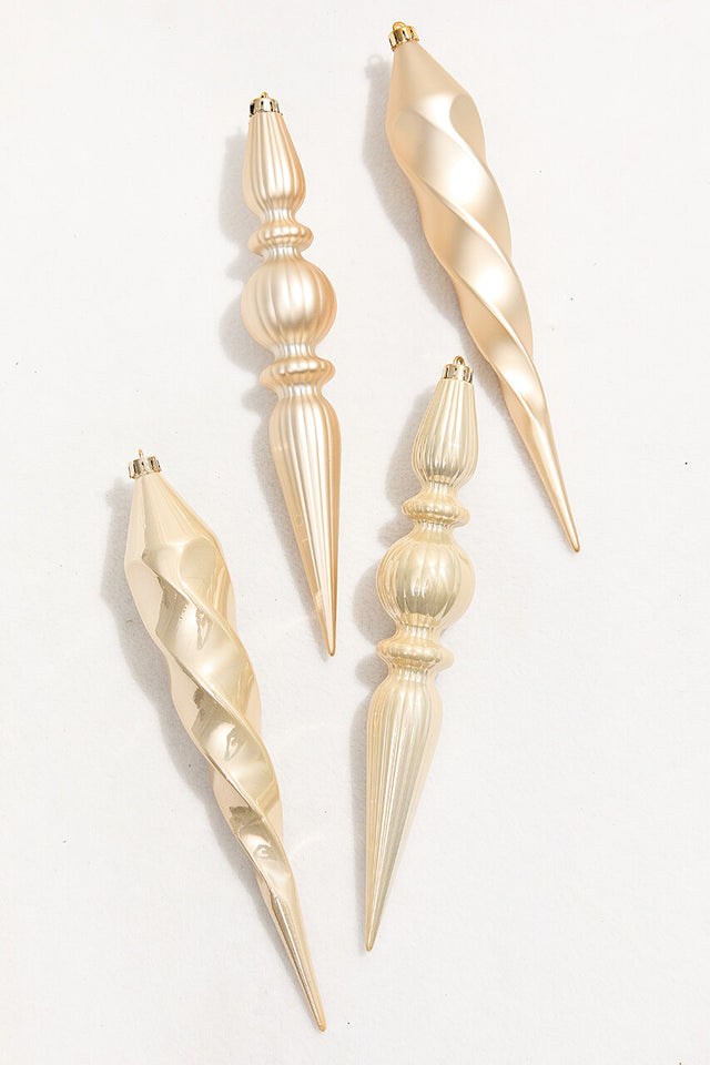 12" Pearl Finial Boxed - Set of 4
