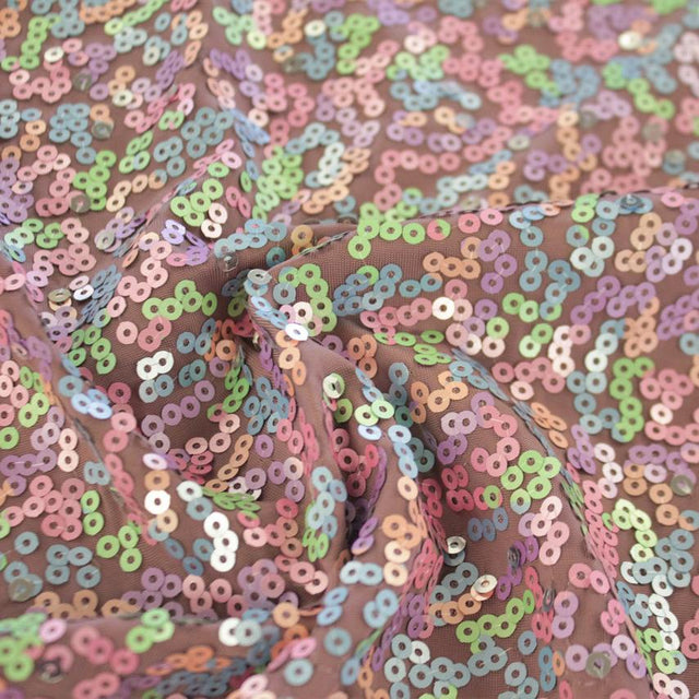 Embroidered Sequin Polyester Spandex Sherbert