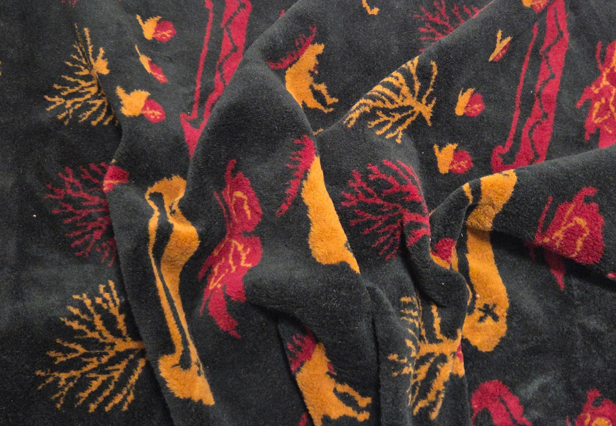 Sherpa Fleece Moose Canoe Print