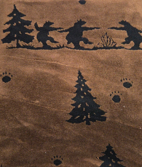 Sherpa Fleece Bear in Woods Print