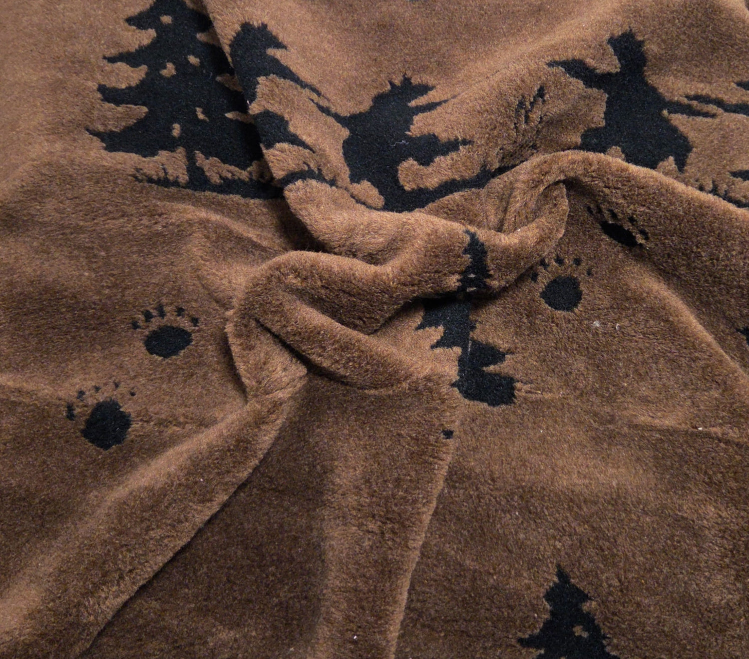 Sherpa Fleece Bear in Woods Print