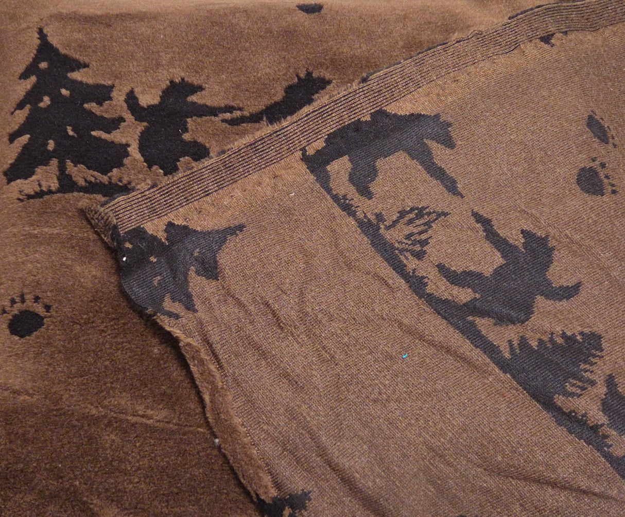 Sherpa Fleece Bear in Woods Print