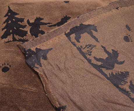 Sherpa Fleece Bear in Woods Print
