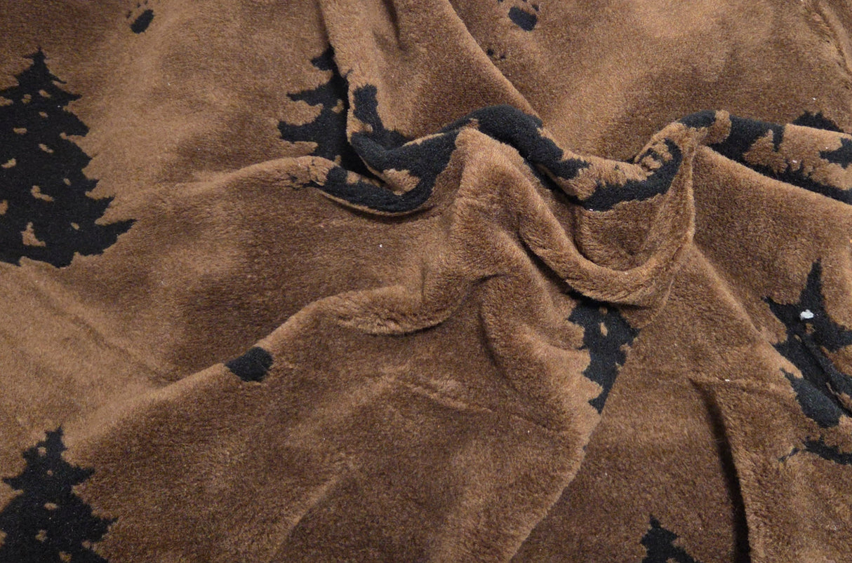 Sherpa Fleece Bear in Woods Print