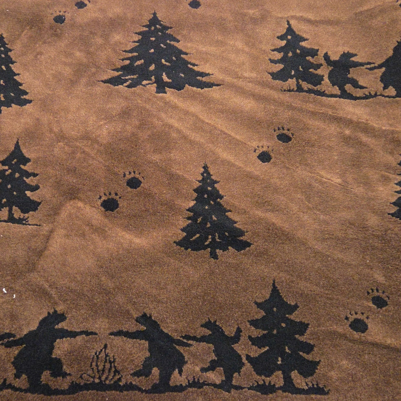Sherpa Fleece Bear in Woods Print