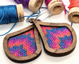 Bargello Needlework Earring Kit Walnut