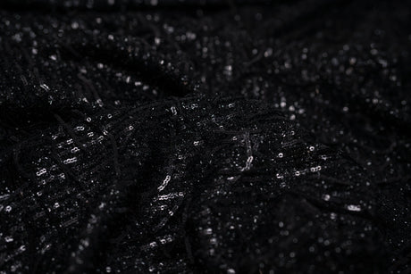 Shimmy Polyester Mesh With Dangle Sequin Fabric - Beige, Silver, Burgundy, Green, Black, 58/60" Width (1 Yard)
