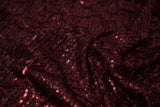 Shimmy Polyester Mesh With Dangle Sequin Fabric - Beige, Silver, Burgundy, Green, Black, 58/60" Width (1 Yard)