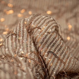 Shimmy Polyester Mesh With Dangle Sequin Fabric - Beige, Silver, Burgundy, Green, Black, 58/60" Width (1 Yard)