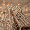 Shimmy Polyester Mesh With Dangle Sequin Fabric - Beige, Silver, Burgundy, Green, Black, 58/60" Width (1 Yard)