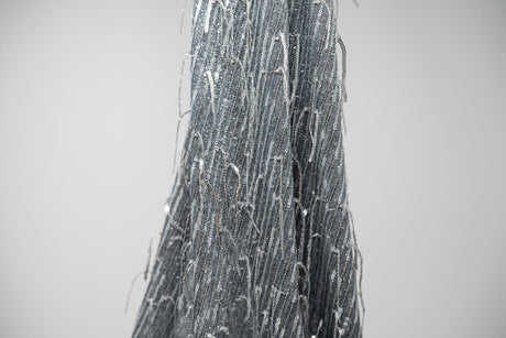 Shimmy Polyester Mesh With Dangle Sequin Fabric - Beige, Silver, Burgundy, Green, Black, 58/60" Width (1 Yard)