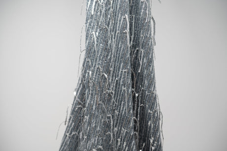 Shimmy Polyester Mesh With Dangle Sequin Fabric - Beige, Silver, Burgundy, Green, Black, 58/60" Width (1 Yard)