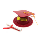 3.5" Graduation Cap Cake Topper with Diploma (Various Colors Available