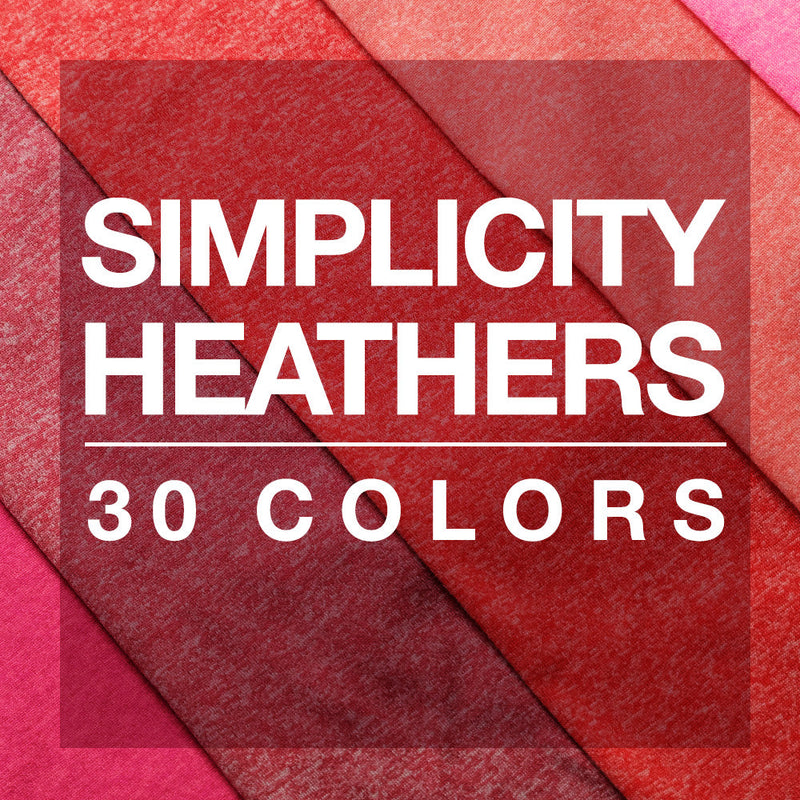 Simplicity Heathers Polyester Spandex Fabric - Assorted Heathered Colors, Anti-Microbial, Moisture-Wicking, 58-60" Width (1 Yard)