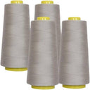 Paquete de 4 carretes de hilo de coser plateado de 6000 yardas, 24,000 yardas en total, uso general