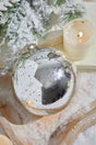6" Round Antique Silver Mercury Glass Ball Ornament