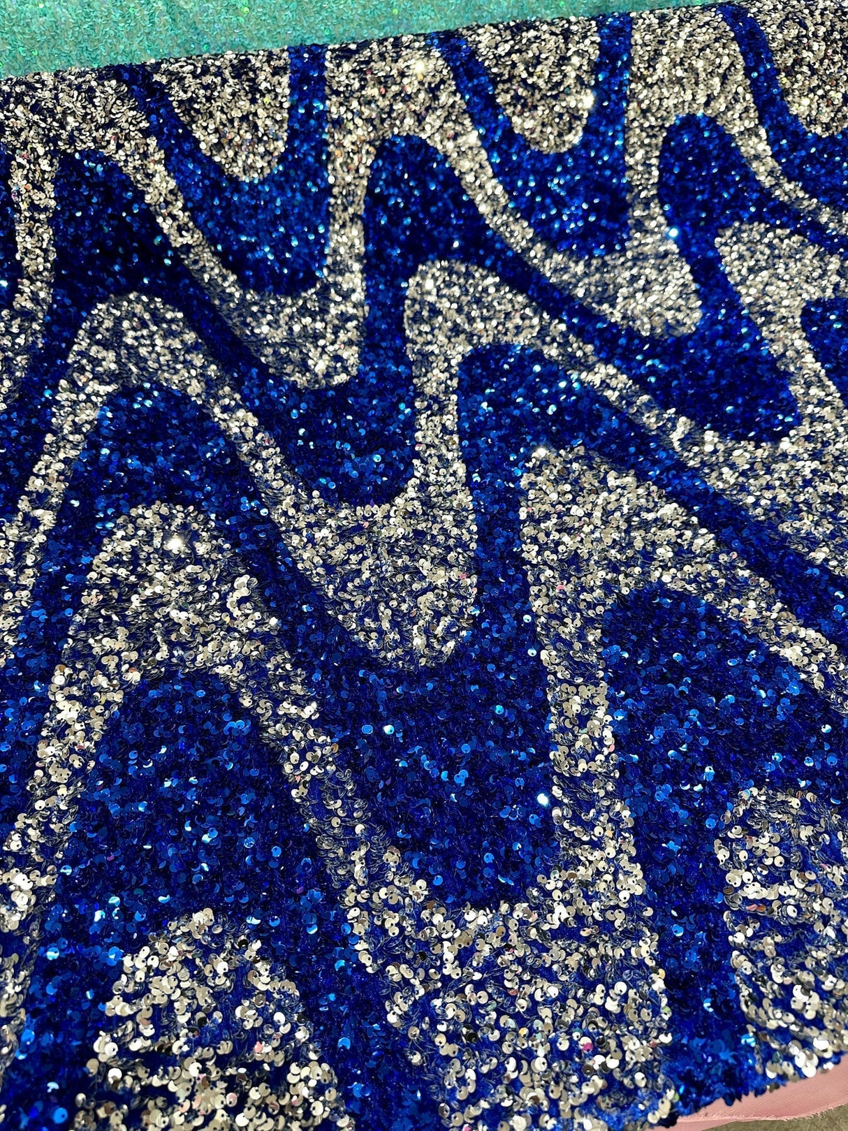 Sequin on Velvet Stretch Fabric