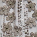 1 yarda de tela de encaje de tul suave P con lentejuelas aplique hermoso diseño floral 3D 52/54" de ancho