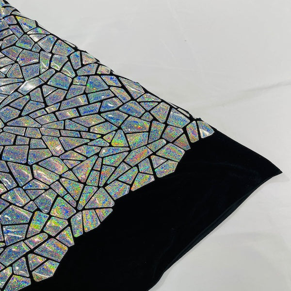 Stretch Velvet Metallic Foil Fabric
