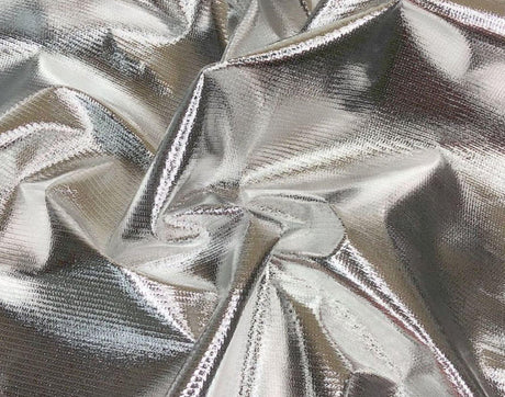 Tricot Lame Polyester Fabric - Gold White Tricot, Silver White Tricot, 40" Wide (1 Yard)