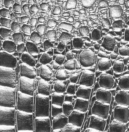 Silver Vinyl Crocodile, 55″ Inches Wide