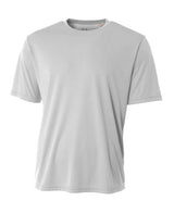 A4 NB3142 Youth Cooling Performance Crew Micro Poly Interlock Fabric - Silver, 44+ UPF, Moisture-Wicking, Stain Release (1 Piece)
