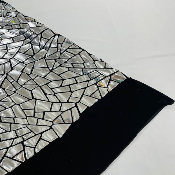 Stretch Velvet Metallic Foil Fabric