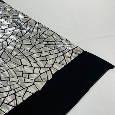 Stretch Velvet Metallic Foil Fabric