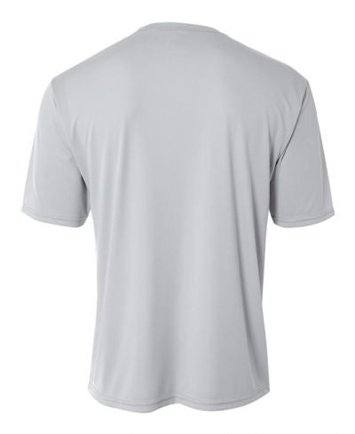 A4 NB3142 Youth Cooling Performance Crew Micro Poly Interlock Fabric - Silver, 44+ UPF, Moisture-Wicking, Stain Release (1 Piece)