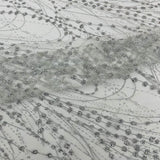 Galaxy Glitter Design Mesh Lace Polyester Fabric - Glitter Galaxy Pattern, 52-54" Width (1 Yard)