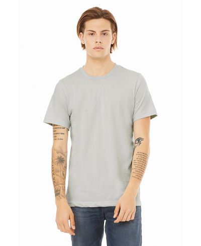 Bella Canvas 3001 Airlume Cotton T-Shirt Fabric - Silver, Crewneck, Short Sleeve (1 Piece)