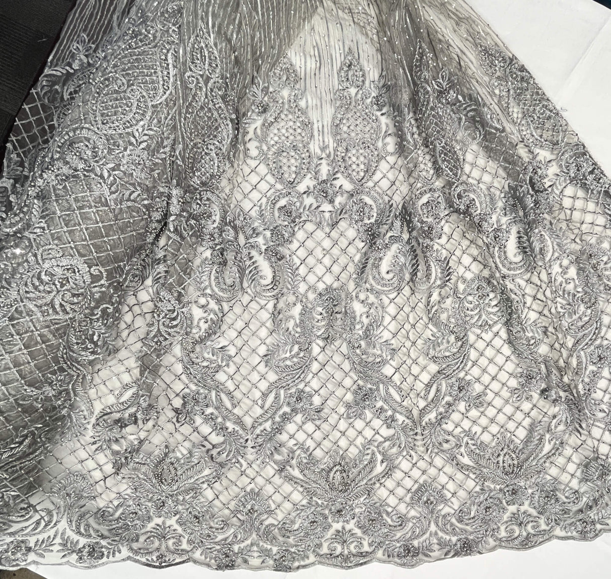 Beaded Embroidered Lace Mesh