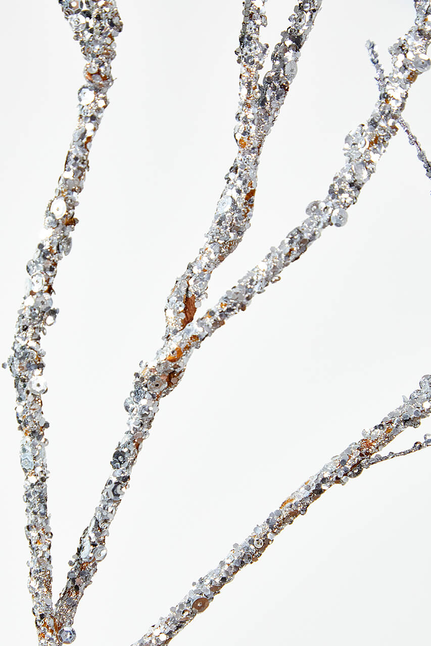 43” Silver Sequin Branch