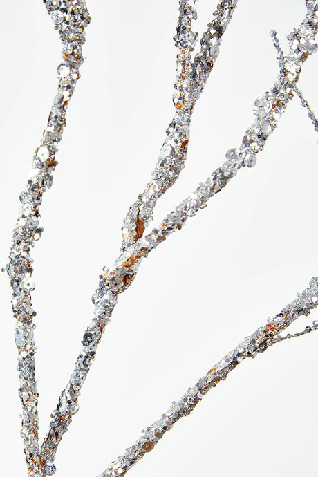 43” Silver Sequin Branch