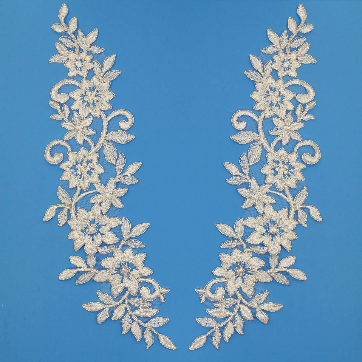 Corded Floral Applique Mesh Lace