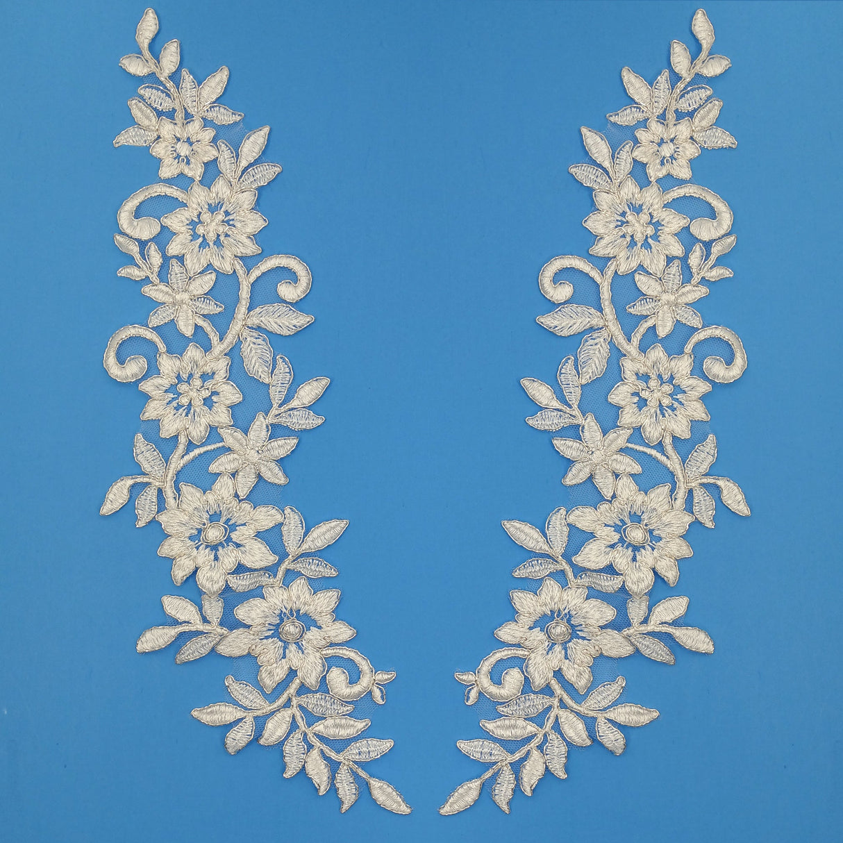 Corded Floral Applique Mesh Lace