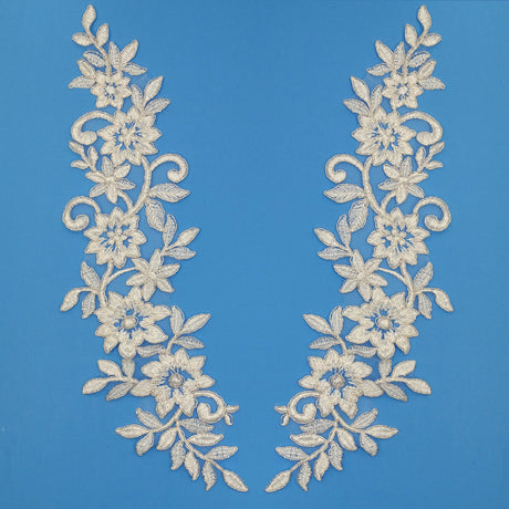 Corded Floral Applique Mesh Lace