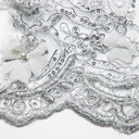 1 Yard Tulle Lace Fabric with 3D Embroidered Applique Design, 52" Wide