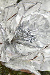 22" x 11" Silver Flower Metallic Stem