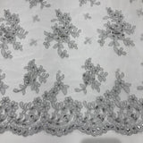 Beaded Corded Floral Lace Fabric